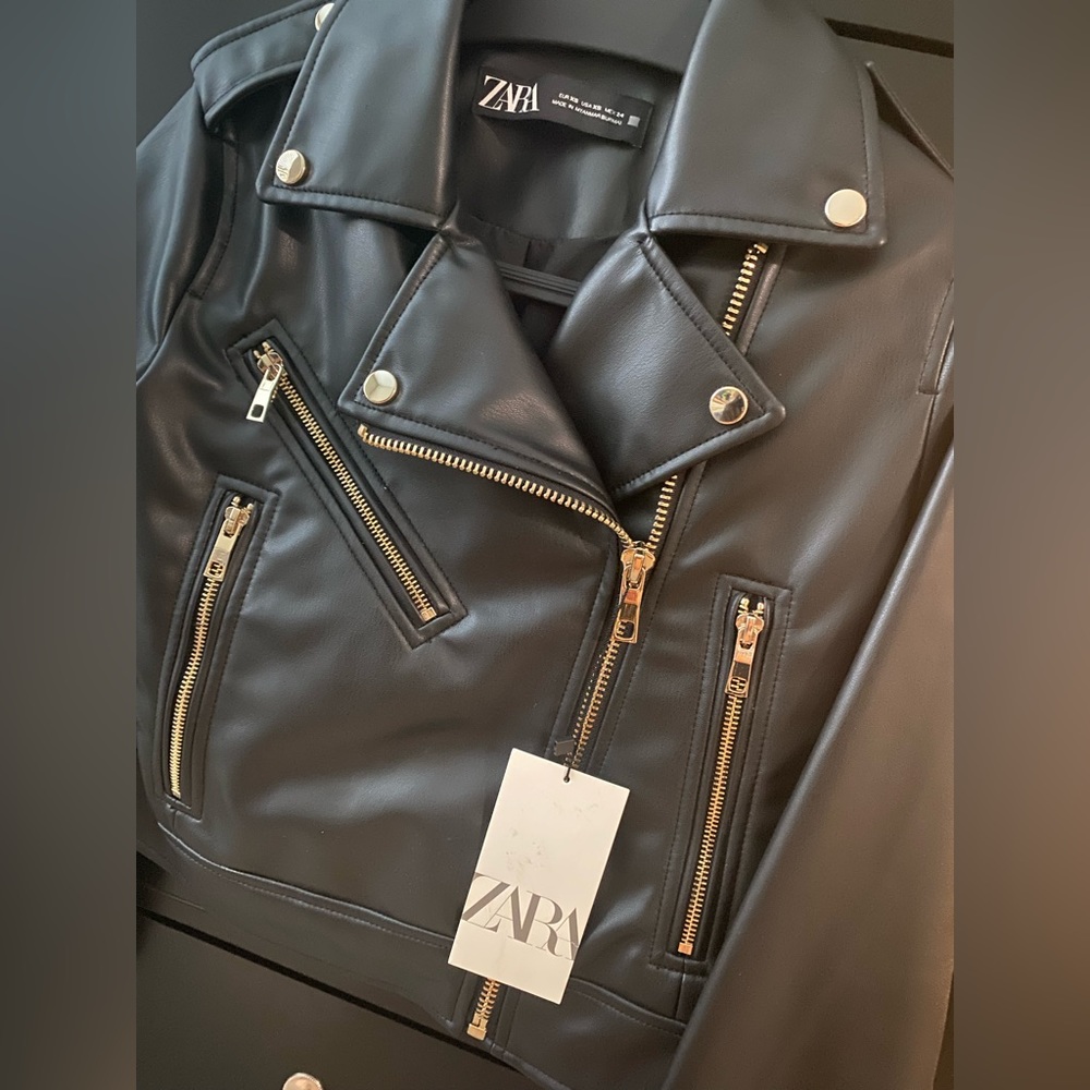 Zara faux leather jacket SX nwt